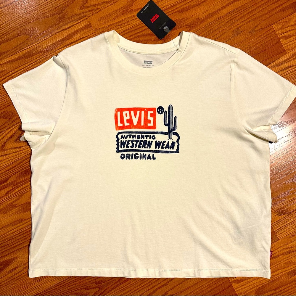 NWT Levi's Cream Western Graphic Tee Size XL